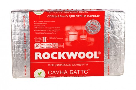 Утеплитель Rockwool (Роквул) 50 мм  Сауна Баттс (4,8 м)