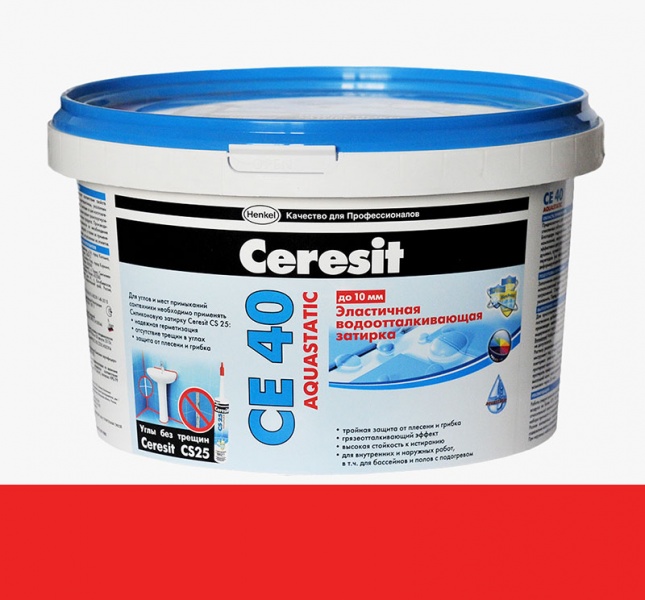 Затирка для плитки эластичная водоотталкивающая  Ceresit СЕ 40 Aquastatic (2 кг) - Чили