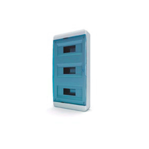 Щит пластиковый распределительный навесной 36 мод. IP40,синяя прозрачная дверца Tekfor