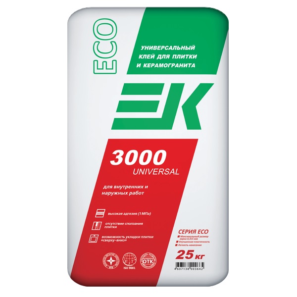  Клей плиточный  ЕК 3000 UNIVERSAL ECO (25 кг)