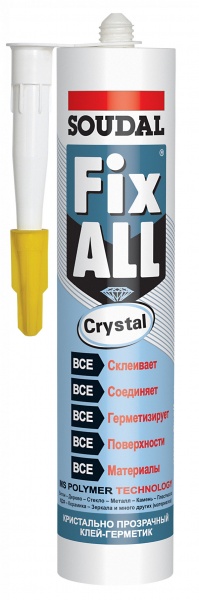 Клей-герметик Соудал (SOUDAL) Fix All Crystal эластичный гибридный прозрачный (290 мл)