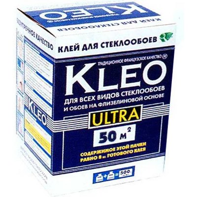 Клей Kleo Ultra  для стеклообоев, обоев на флизелиновой основе, текстильных и виниловых обоев (500 гр)