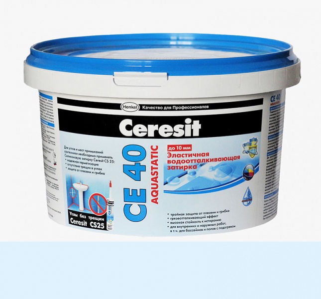 Затирка для плитки эластичная водоотталкивающая  Ceresit СЕ 40 Aquastatic (2 кг) - Крокус