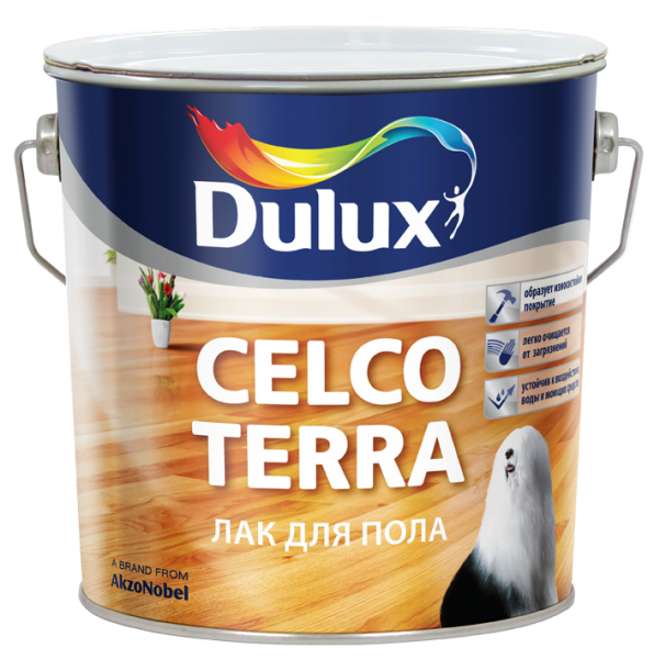Лак Дулукс (Dulux)  CELCO TERRA 45 (2,5 л) полуглянцевый