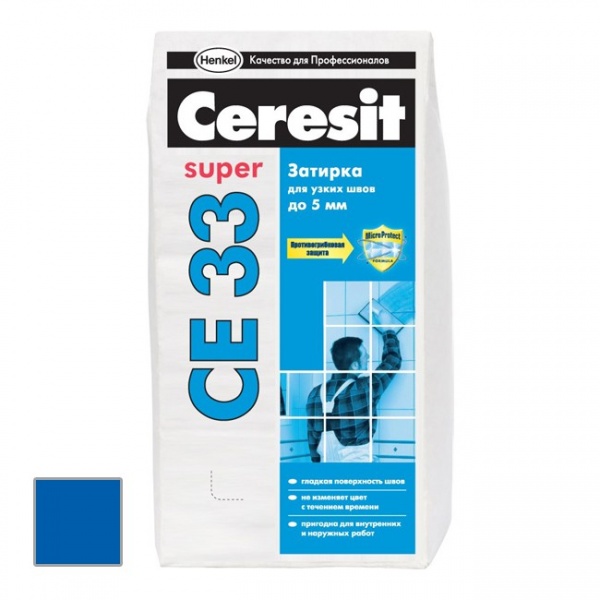 Затирка для плитки  Ceresit СЕ 33 до 6 мм (темно-синий) 2 кг