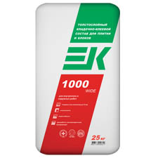 Клей для толстослойной укладки плитки  ЕК 1000 Wide (25 кг)