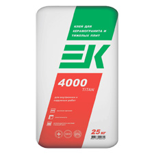 Клей для керамогранита и тяжелых плит  EK Titan 4000 (25 кг)