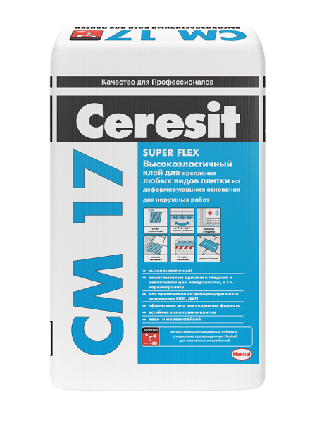 Плиточный клей  Ceresit CM 17 (25 кг)