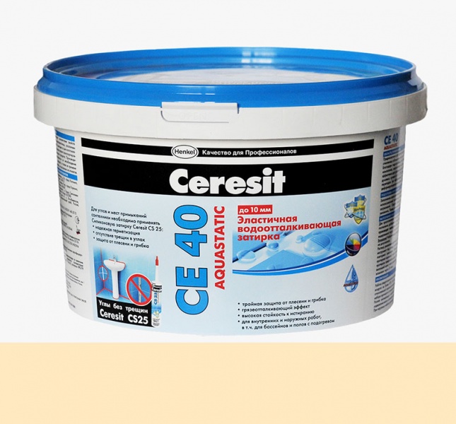 Затирка для плитки эластичная водоотталкивающая  Ceresit СЕ 40 Aquastatic (2 кг)