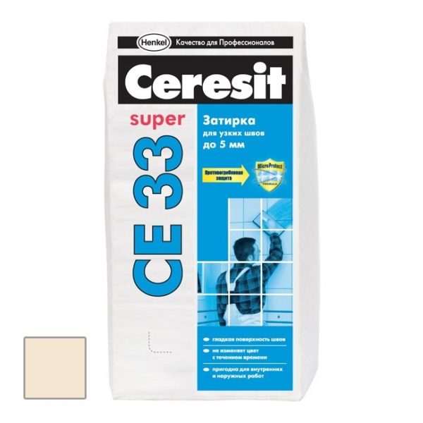Затирка для плитки  Ceresit СЕ 33 до 6 мм (натура) 2 кг