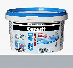 Затирка эластичная водоотталкивающая  Ceresit СЕ 40 до 10 мм (серый) 2 кг