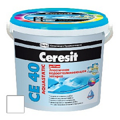 Затирка эластичная водоотталкивающая  Ceresit СЕ 40 до 10 мм (белый) 2 кг