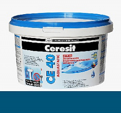 Затирка для плитки эластичная водоотталкивающая Ceresit СЕ 40 Aquastatic (2 кг) - Темно-синий